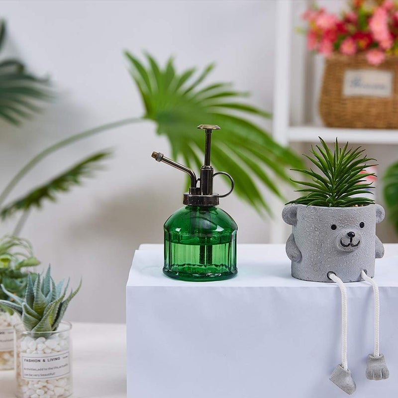 Ebristar Glass Plant Mister Spray Bottle, Vintage Plant Spritzer Sprayer Mister, Succulent Watering Bottle with Top Pump, Small Glass Watering Can for Indoor Outdoor Houseplant - Dark Green - Image 5